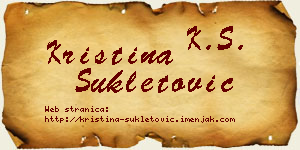Kristina Šukletović vizit kartica